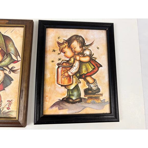 Vintage Hummel Framed Lithograph Prints Children 1970s Cottage Decor Lot of 3 - Picture 7 of 13